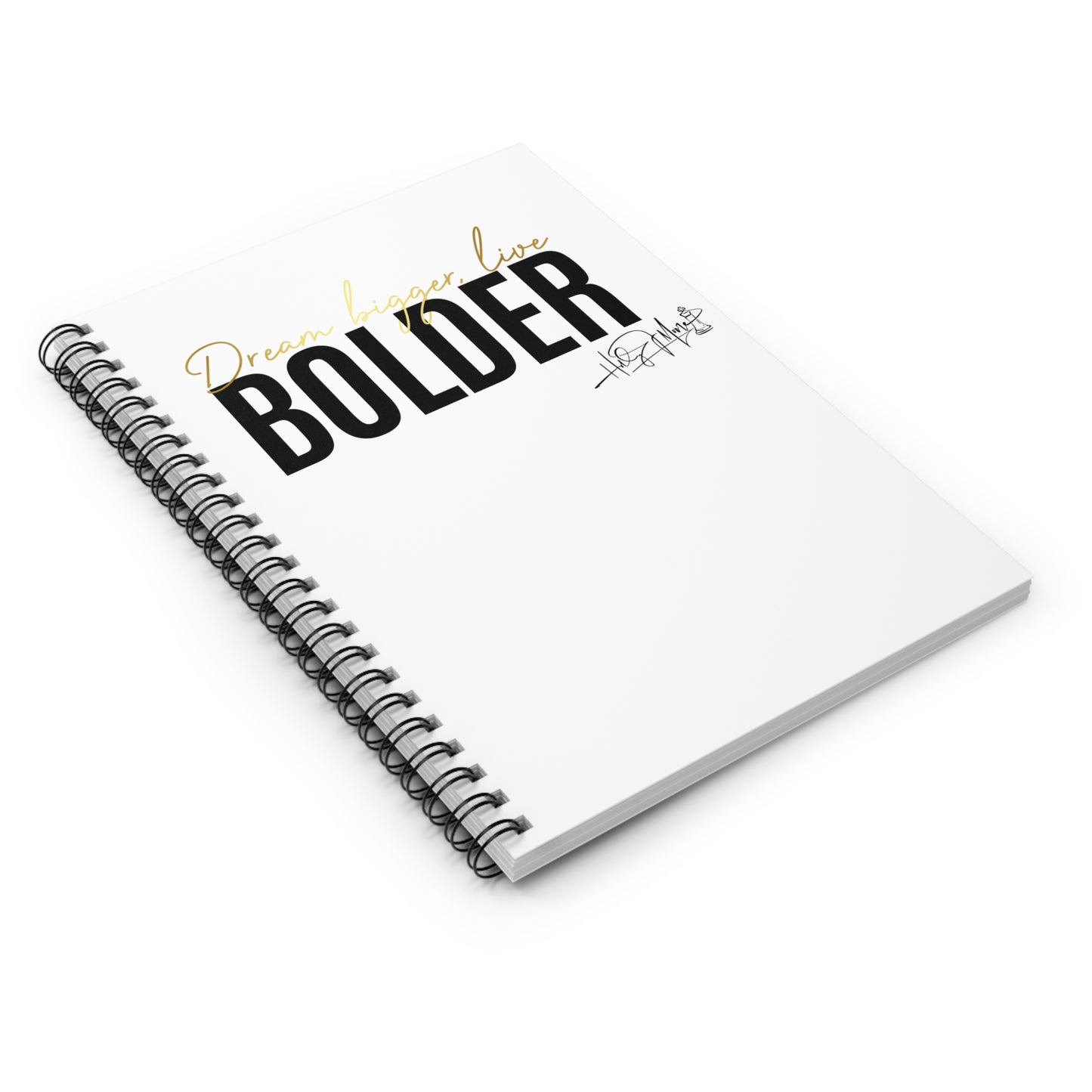6x8 Spiral Notebook - Live Bolder White