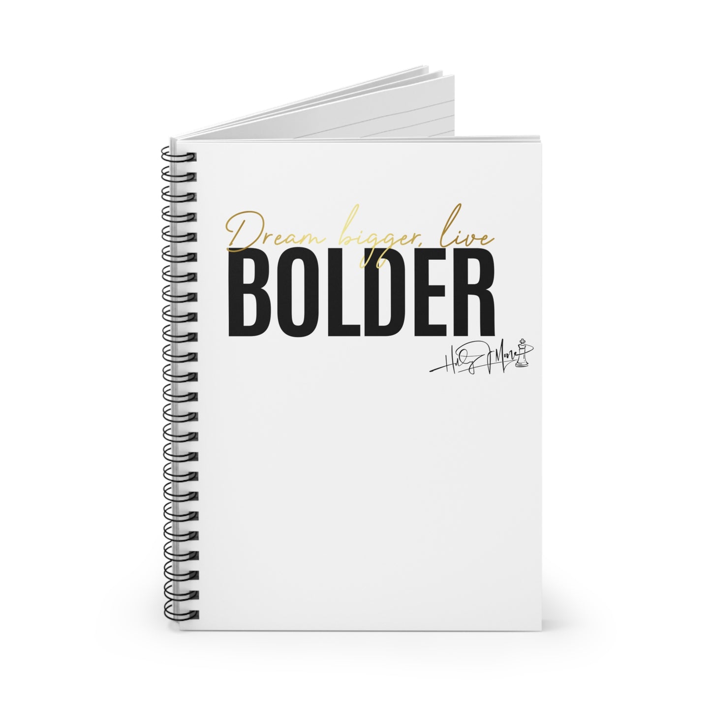 6x8 Spiral Notebook - Live Bolder White