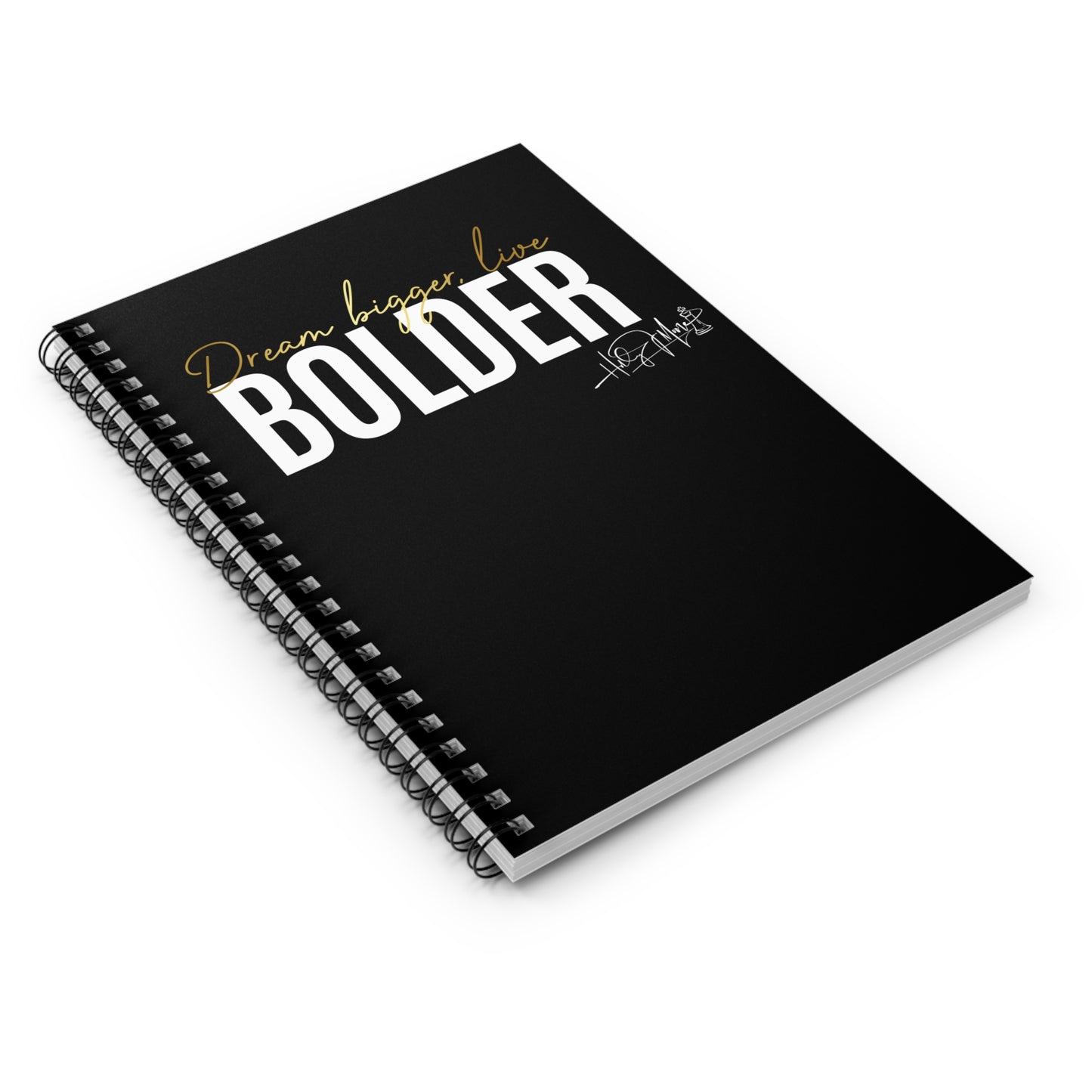6x8 Spiral Notebook - Live Bolder Black