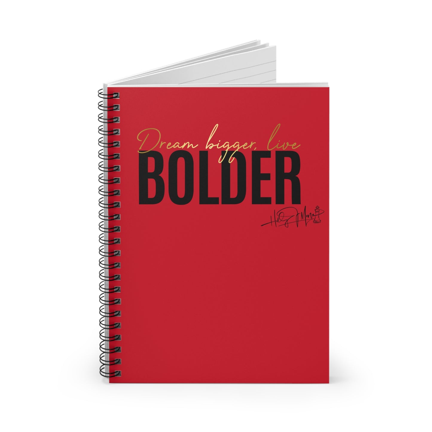 6x8 Spiral Notebook - Live Bolder Red