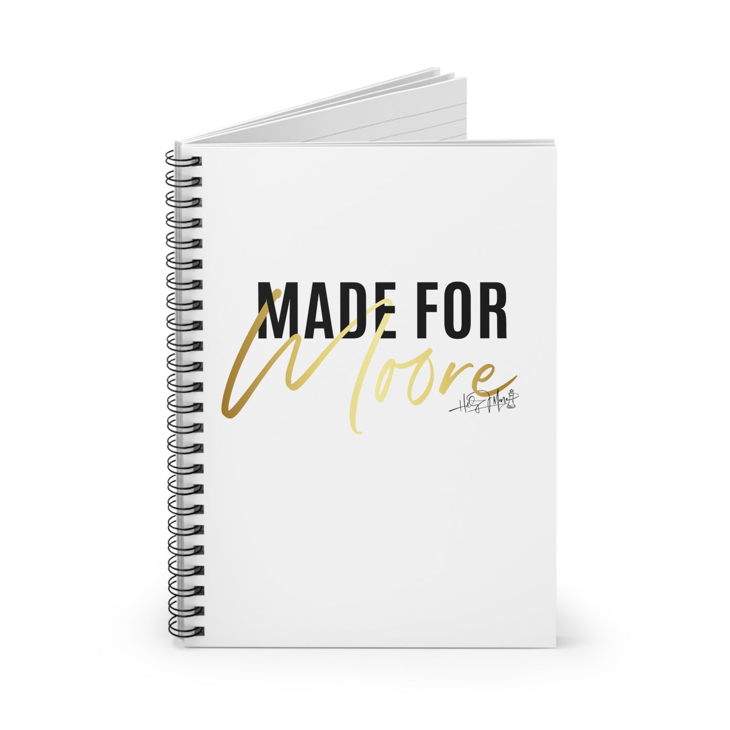 6x8 Spiral Notebook - Made For Moore White