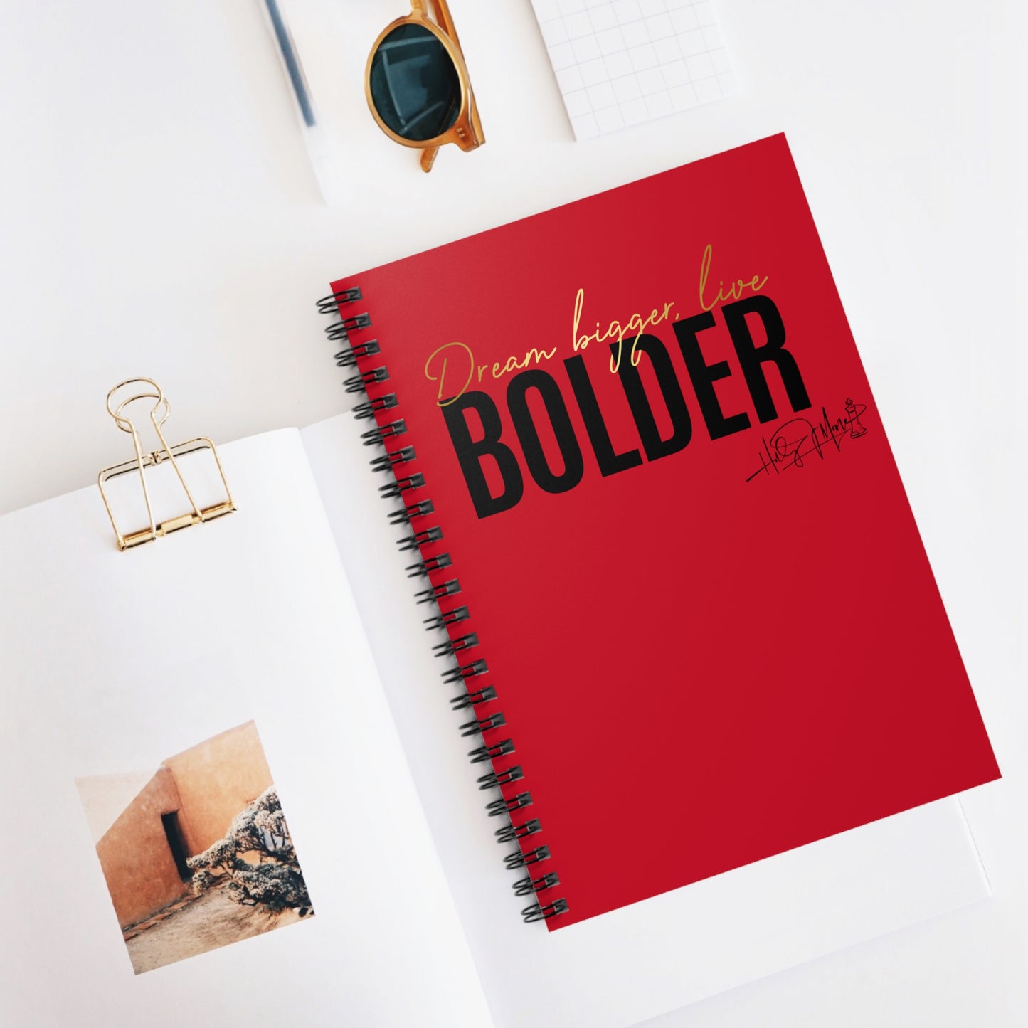 6x8 Spiral Notebook - Live Bolder Red
