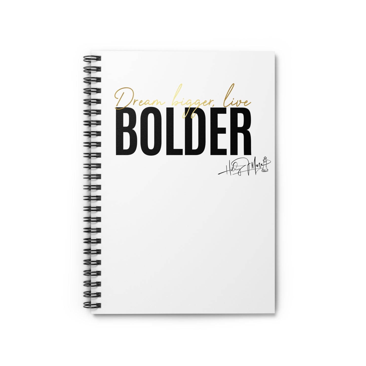6x8 Spiral Notebook - Live Bolder White