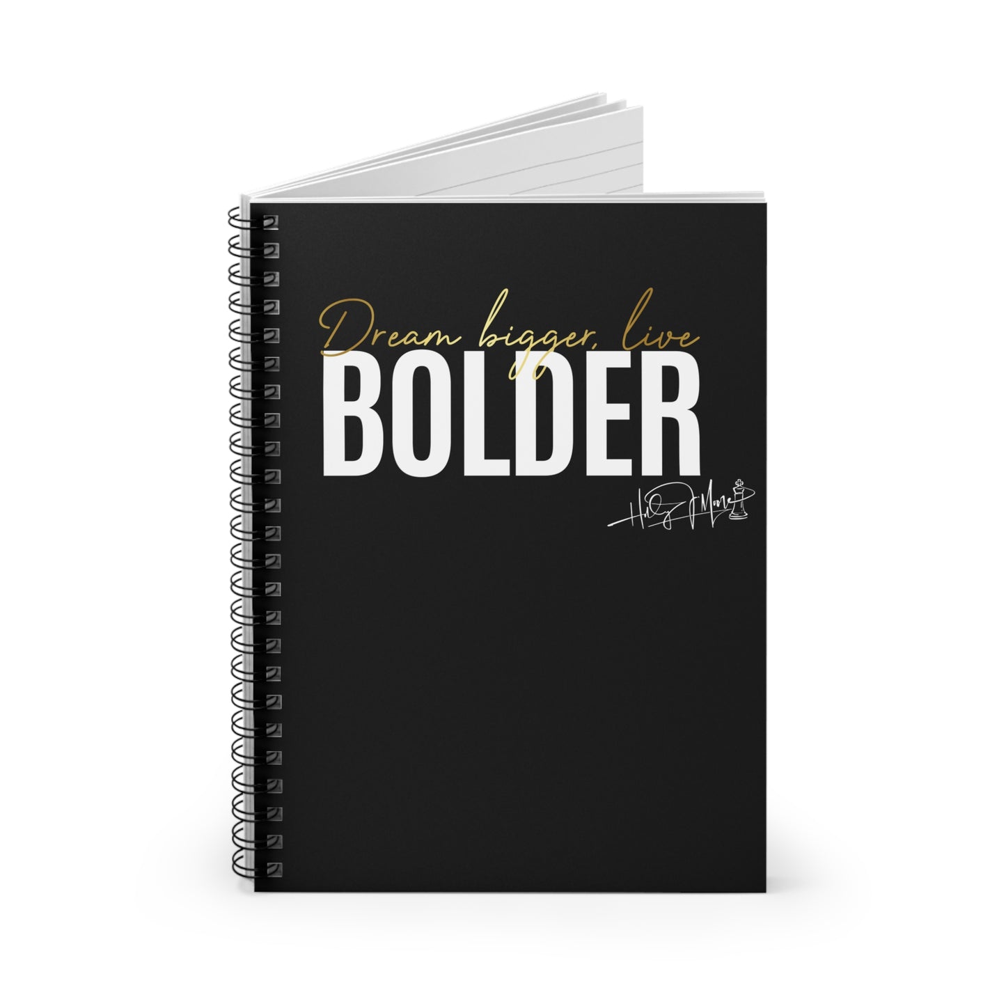 6x8 Spiral Notebook - Live Bolder Black