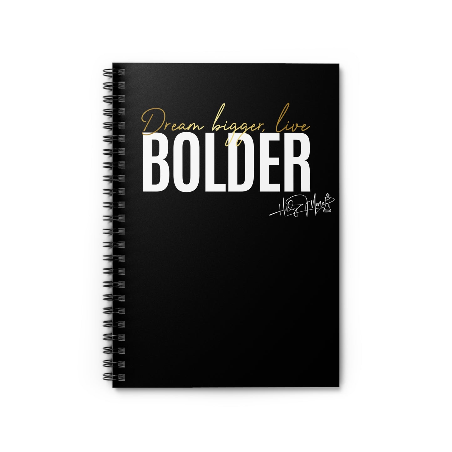 6x8 Spiral Notebook - Live Bolder Black