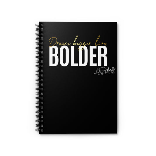 6x8 Spiral Notebook - Live Bolder Black