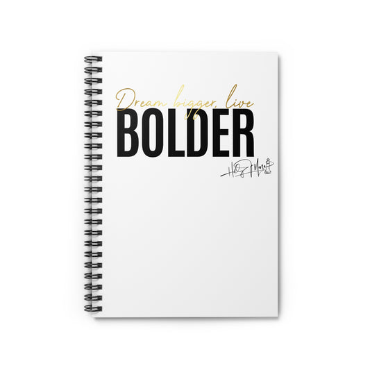 6x8 Spiral Notebook - Live Bolder White